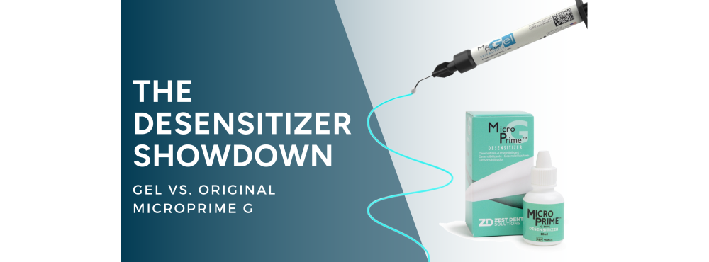 graphic displaying two formulations of the same dental desensitizing material from Zest Dental Solutions