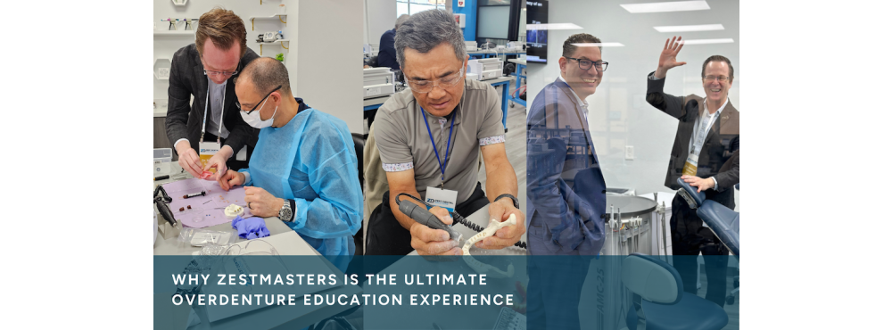Photos of people learning during hands-on exercise during a dental CE course